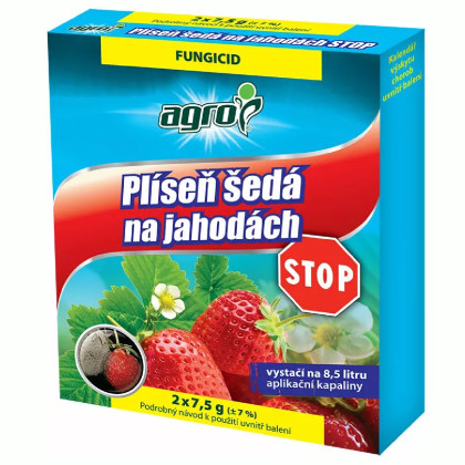 Plíseň šedá na jahodách STOP - AgroBio - ochrana proti plísni šedé - 2 x 7,5 g